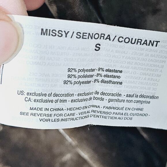 Vintage X American  Embroidered Velvet Top Women's Size S Brown Whimsigoth Boho - Picture 6 of 7